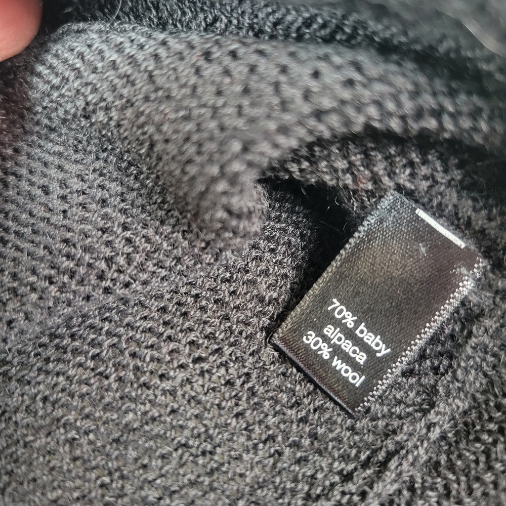 Peruvian Connection Black Ruffled Hem Cardigan Al… - image 4